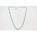 Beautiful single line Natural oval beads emerald stone 18 K Gold wire Necklace